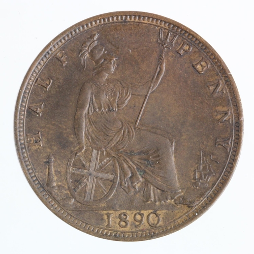 251 - Halfpenny 1890 EF, trace lustre.