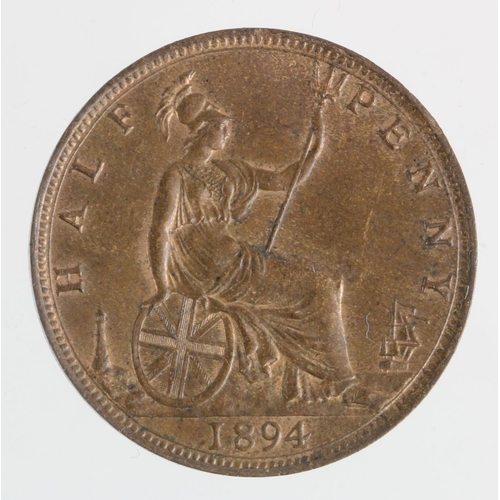 256 - Halfpenny 1894 EF with some lustre, light scratches obv.