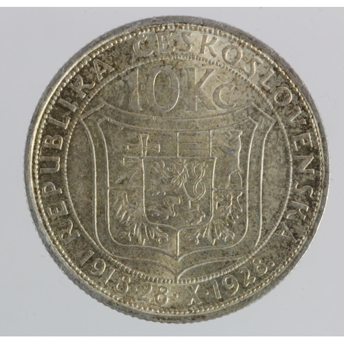 367 - Czechoslovakia silver 10Kc 1928 UNC