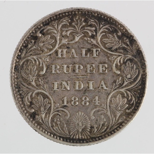 375 - India Half Rupee 1884, VF/GVF