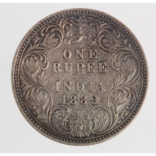 376 - India One Rupee 1889 toned EF