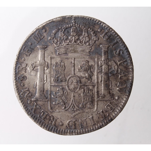 393 - Spanish Mexico silver 8 Reales 1776 Mo FM, dark toned aVF, slight porosity, likely a shipwreck piece... 