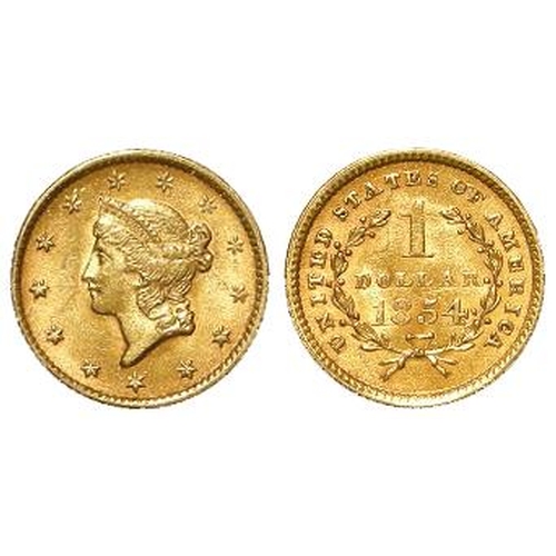 400 - USA Gold Dollar 1854 EF