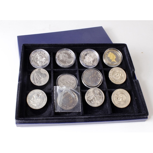 496 - GB & Commonwealth Crowns (12) 1990s-2000s silver and cupro-nickel, in a Westminster box.