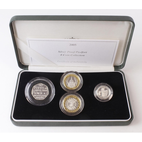 68 - Royal Mint: 2005 Silver Proof Piedfort 4-Coin Collection, aFDC cased with cert and sleeve.