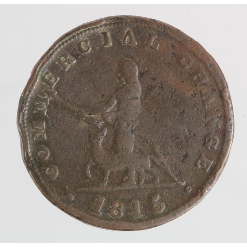 736 - Canada, Upper Canada Halfpenny Token 'Commercial Change' 1815, a rare type, Fair.