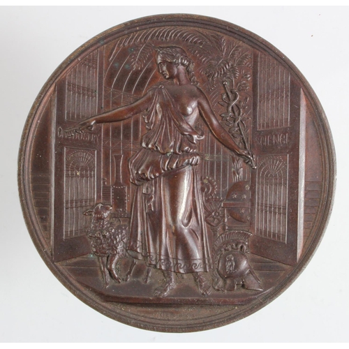 748 - Crystal Palace, large London Exhibition, 1884, bronze medal. Presented to Edward Onslow Ford (1852-1... 