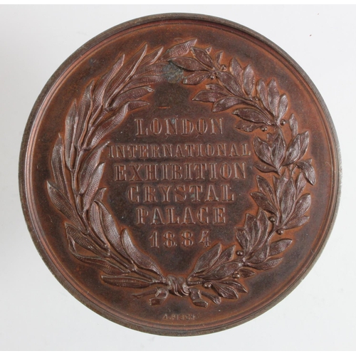 748 - Crystal Palace, large London Exhibition, 1884, bronze medal. Presented to Edward Onslow Ford (1852-1... 