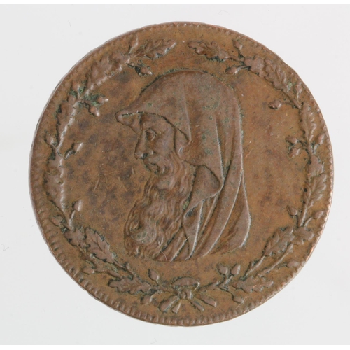 801 - Token, 18thC: The Anglesey Mines (Wales) 'Druid Head' Halfpenny 1788, edge: 'PAYABLE IN ANGLESEY LON... 