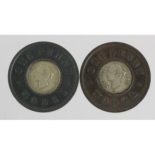 820 - Tokens, 19thC (2): Victorian private pattern bi-metallic 'Model Penny's GVF-EF