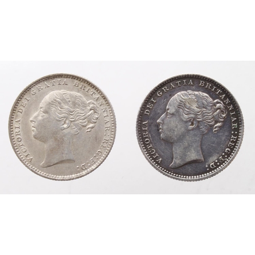 94 - Shillings (2): 1883 aEF, and 1887 young head cleaned GVF