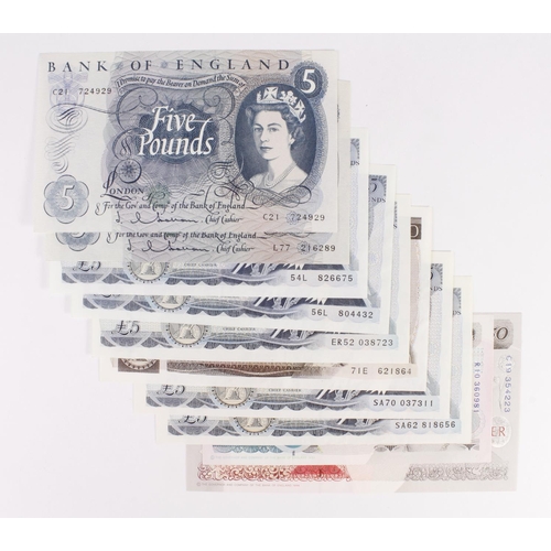 64 - Bank of England (10), Kentfield 50 Pounds and 5 Pounds, Gill 5 Pounds (2), Somerset 10 Pounds & 5 Po... 