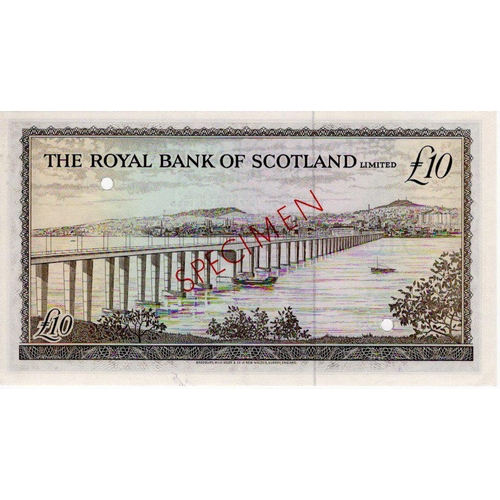 641 - Scotland, Royal Bank of Scotland 10 Pounds dated 19th March 1969, scarce SPECIMEN note signed Robert... 