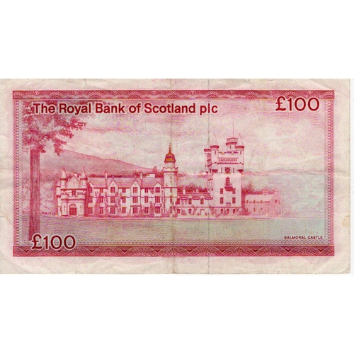 642 - Scotland, Royal Bank of Scotland 100 Pounds dated 3rd May 1982, FIRST DATE of issue, signed C. R. Wi... 