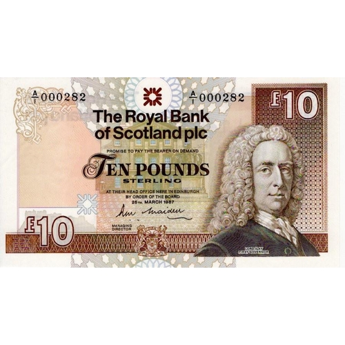 647 - Scotland, Royal Bank of Scotland Plc 10 Pounds dated 25th March 1987, signed R.M. Maiden, FIRST PREF... 