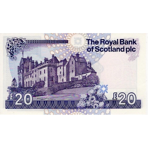 648 - Scotland, Royal Bank of Scotland Plc 20 Pounds dated 24th January 1990, signed R.M. Maiden, serial A... 