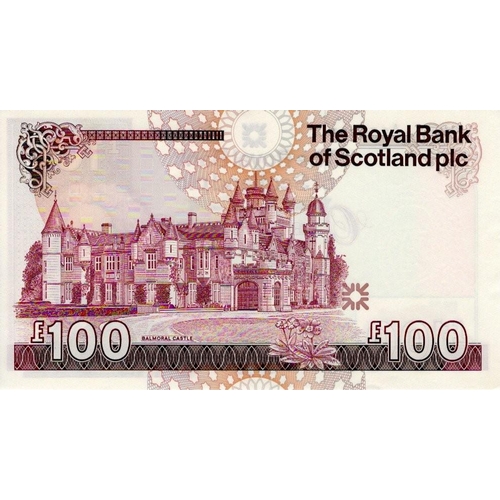 649 - Scotland, Royal Bank of Scotland plc, 100 Pounds dated 30th September 1998, interesting serial no. w... 