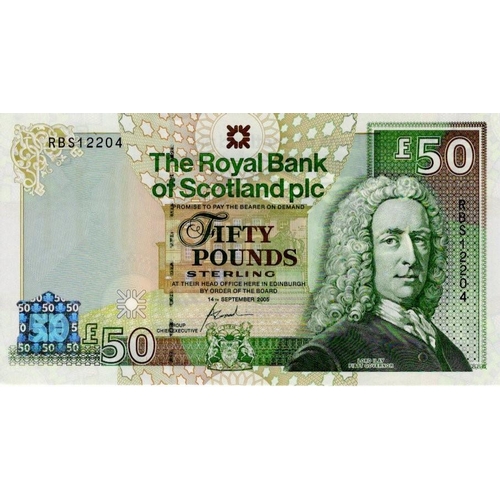 650 - Scotland, Royal Bank of Scotland plc, 50 Pounds dated 14th September 2005, Commemorative Issue bank ... 