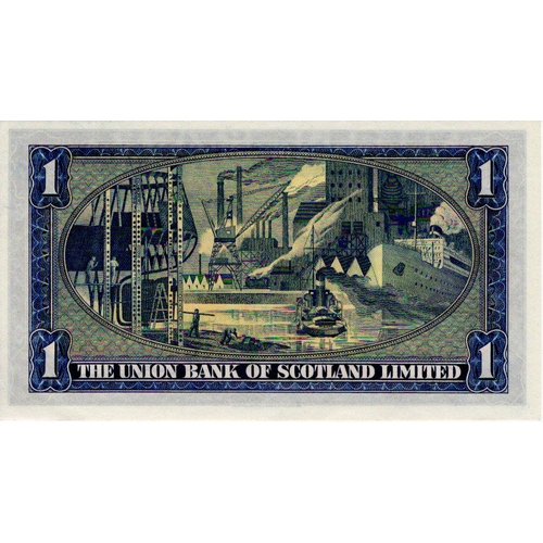 662 - Scotland, Union Bank of Scotland 1 Pound dated 1st June 1954, scarce LAST DATE of issue, signed Will... 