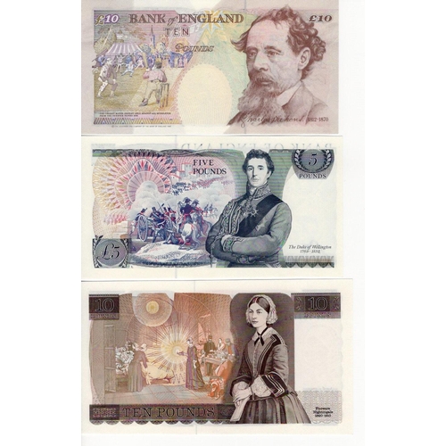 73 - Bank of England (3), FIRST & LAST RUNS and a mid series '01' Prefix, Kentfield 10 Pounds issued 1993... 