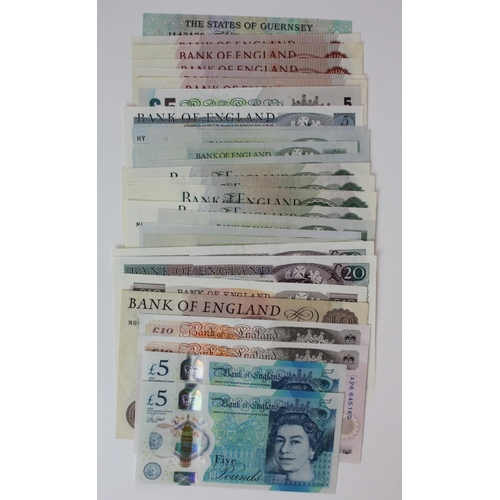 74 - Bank of England (30), Gill 20 Pounds (2), 10 Pounds and 5 Pounds, Page 10 Pounds REPLACEMENT note 'M... 