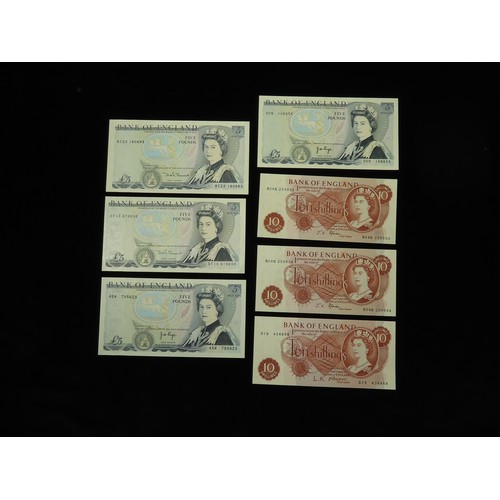 69 - Bank of England (18), Somerset 5 Pounds (2) EF and good EF, Page 5 Pounds (2) EF and Uncirculated, O... 