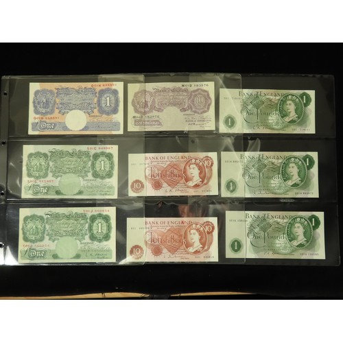 75 - Bank of England (44), a collection of FIRST & LAST PREFIX notes comprising Peppiatt 1 Pound WW2 issu... 