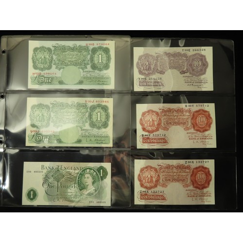 75 - Bank of England (44), a collection of FIRST & LAST PREFIX notes comprising Peppiatt 1 Pound WW2 issu... 