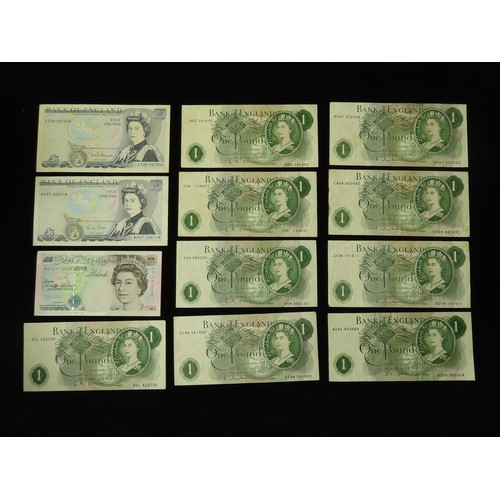 77 - Bank of England (57), a good collection comprising O'Brien 5 Pounds Lion & Key (2), 1 Pound (4), Hol... 