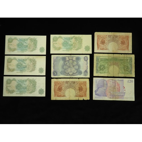 85 - Bank of England (9), a very interesting collection of unusual and collectable serial numbers, mostly... 