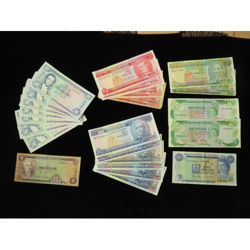 740 - Caribbean & Central America (42), comprising Trinidad & Tobago (12) 1 Dollar - 100 Dollars Uncircula... 