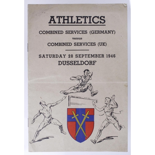 1027 - Wartime Germany Athletics meeting programme for event held on 28/9/1946 at Dusseldorf between Combin... 