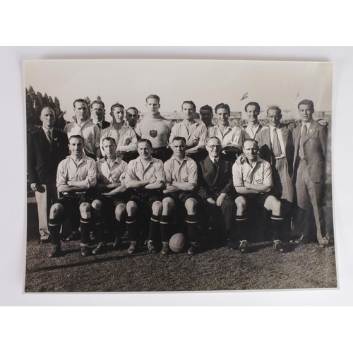 1028 - Wartime RAF Football Team photo, team played several matches in Denmark c1945. Team with reserves bl... 