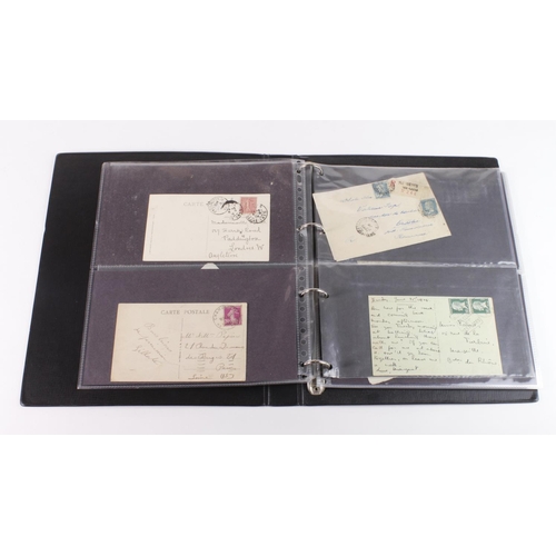 117 - France - black binder of various Postal History + some postcards, pre stamp 1828 to a few modern ite... 