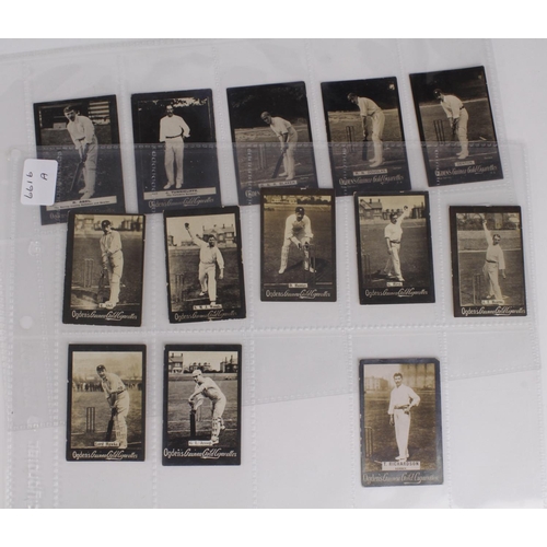 586 - Ogden - Cricket, Guinea Gold issues in pages, Cricketers, base I x 7, base M set 1 x 1 + 5 others, G... 