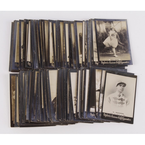 591 - Ogden Guinea Gold, L size, collection of over 100 cards contained in a tin, Pantomime & Theatre, Act... 