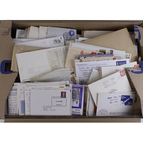 72 - GB postal history assortment QE2 period in album and loose, noted special cancels, strike mail, etc.... 