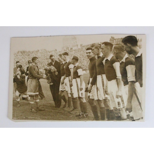 996 - Moscow Dynamo tour to UK 1945, very unusual b&w photo of match v Cardiff City 17/11/1945. Board moun... 