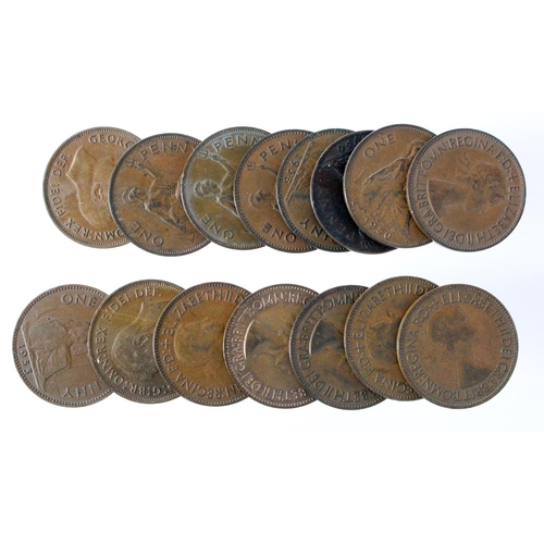 1012 - GB Pennies (15) All scarce dates 1950x6 & 1953x9 average GVF - EF