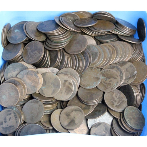 1035 - GB Pennies, Queen Victoria Young Heads, approx 5.3KG from circulation (low grade)