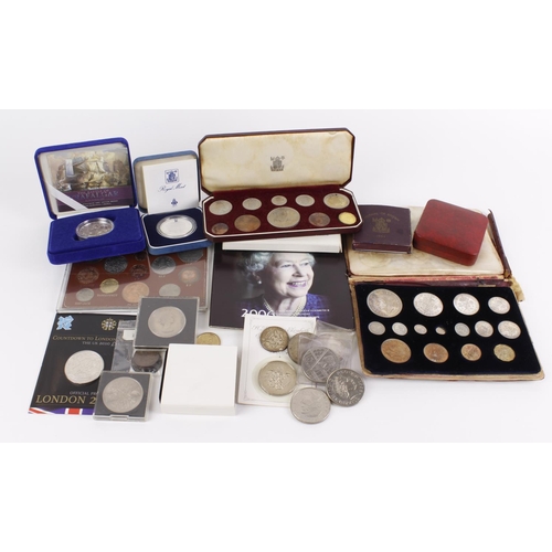 1042 - GB Proof Set 1937 (fifteen coins) in a damged box, coins aFDC with some showing signs of light vedig... 