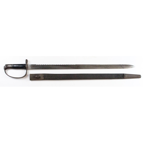 1253 - Bayonet - a Pattern 1879 Artillery Sawback bayonet, blade approx 26