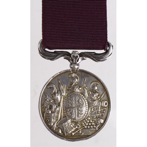 1415 - Army LSGC Medal QV (large letter reverse) replacement suspender. Engraved (Pte Henry Joseph Vaughan ... 