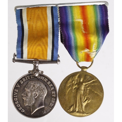 1549 - BWM & Victory Medal to 29003 Pte G Watkins S.Wales Bord.    (2)