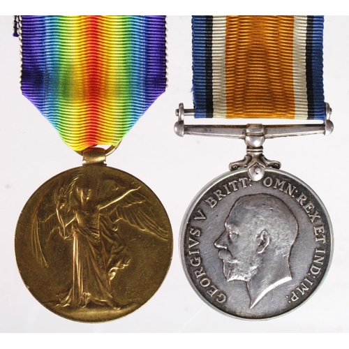 1556 - BWM & Victory Medal to 335 Pte W Douglas 3-Scottish Horse. Listed as Wounded in The Scotsman 11th Au... 