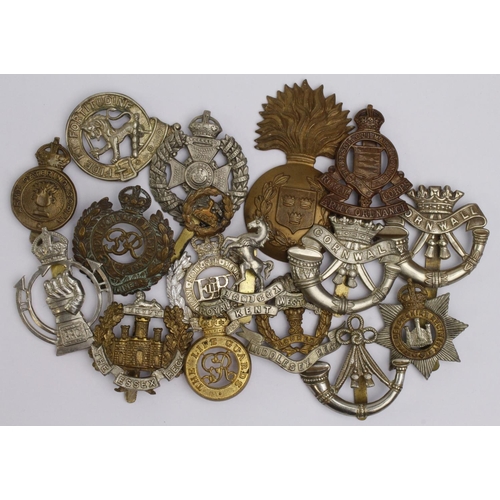 1599 - Cap badges various types and ages  (approx 17)