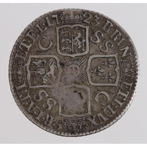 163 - Shilling 1723 SSC, second bust, S.3648, GF