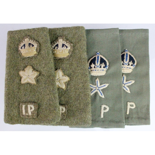 1632 - Cloth Badges: Indian Police Superintendent, 2 pairs of Pre-1947 Khaki-Drill and khaki cloth slip-on ... 