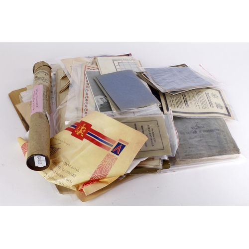 1687 - Ephemera - assorted paper items including WW1 interest. Noted: book, envelopes, map, soldiers docume... 