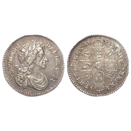 179 - Sixpence 1678/7, S.3382, VF-GVF, some scratches on M of MAG.